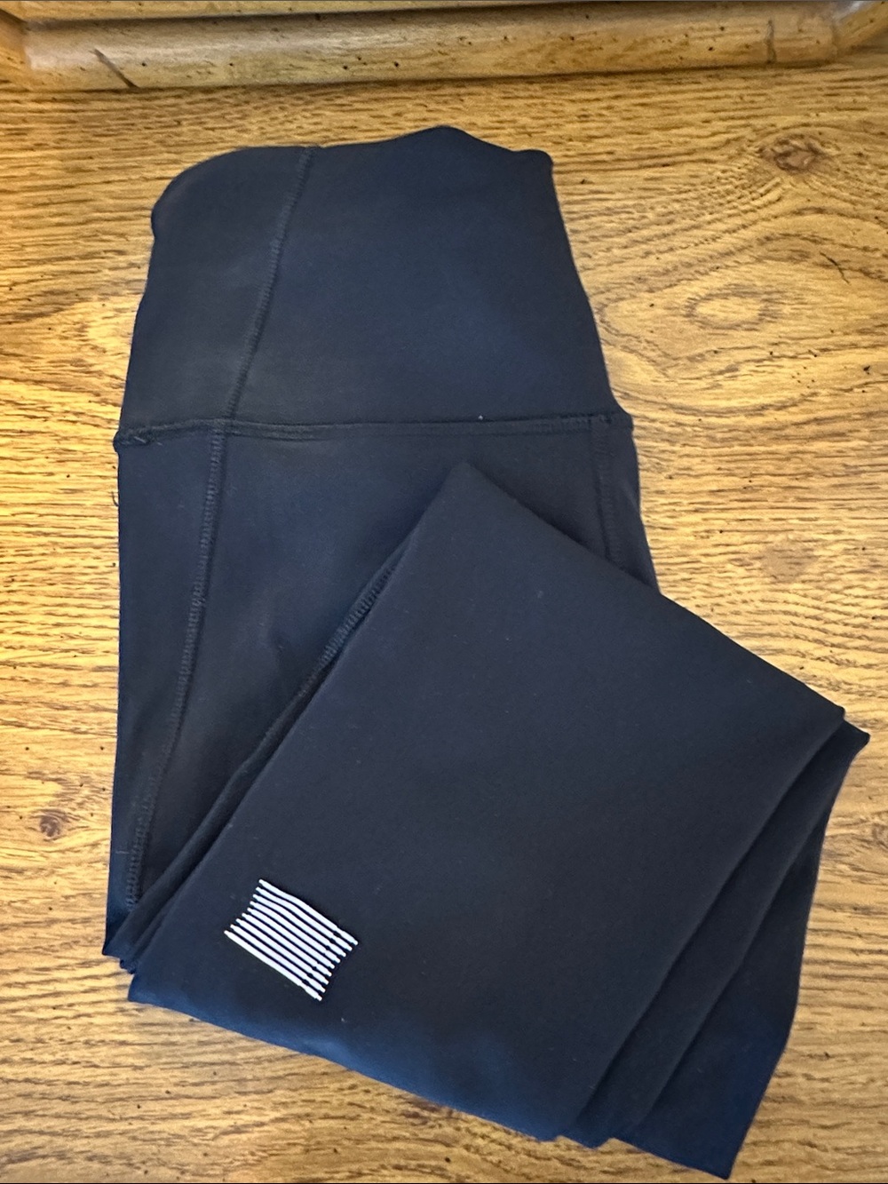 Savage X Fenty Black Leggings with Striped Logo Detail